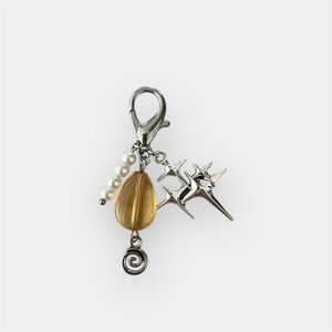 Silver Star Charm with Gold and Pearl Details